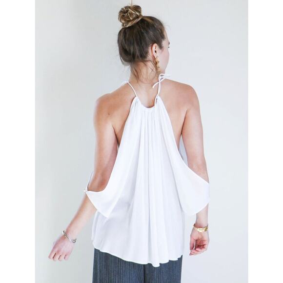 Shaina Mote Reyes Top Bleach White Size 8 - Picture 1 of 13